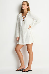 Horizon Lace Up Dress White