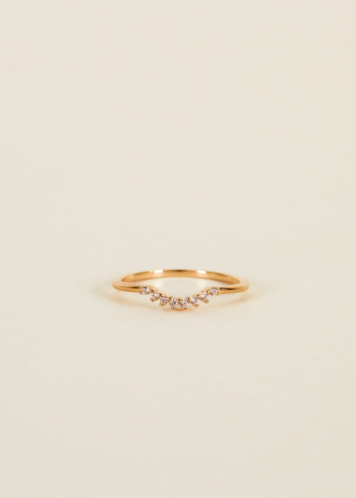 Gold Rings - Arched Crown - Champagne: 7