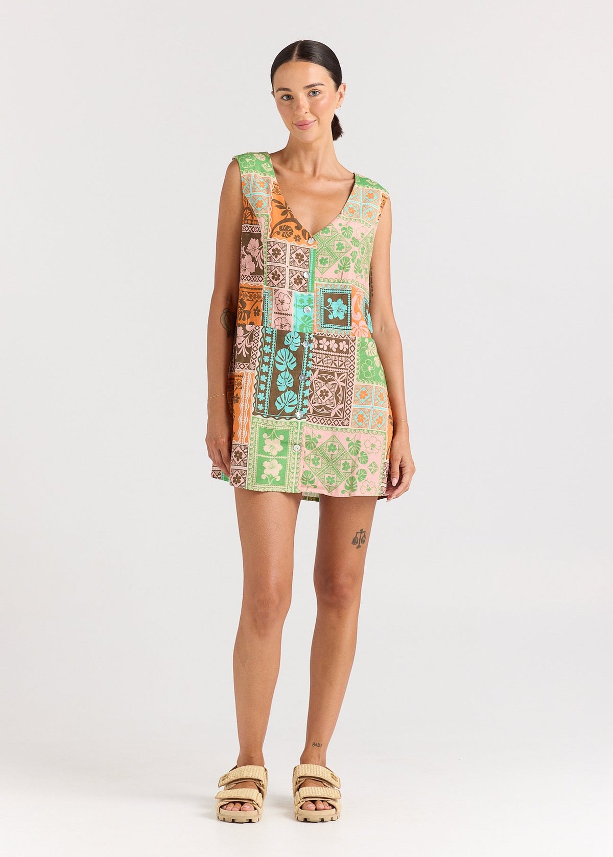 Ibisco V Button Up Dress Sunset