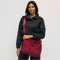 Sky's The Limit Medium Woven Tote Wine