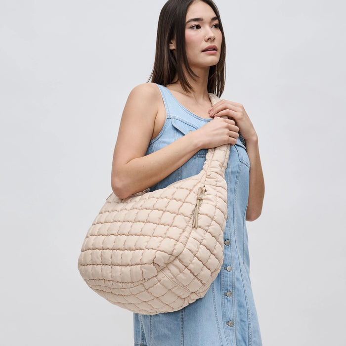 Revive Puffer Hobo Bag Cream