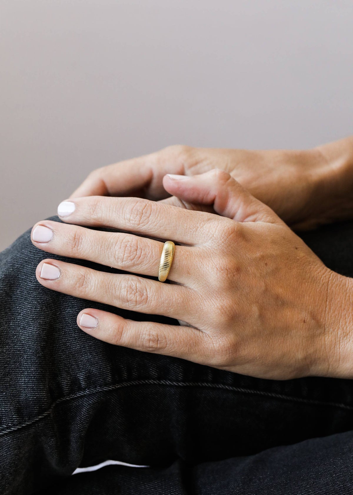 Gold Rings - Ridged: 8