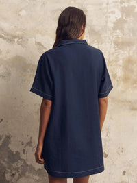 Mae Popover Mini Dress Navy