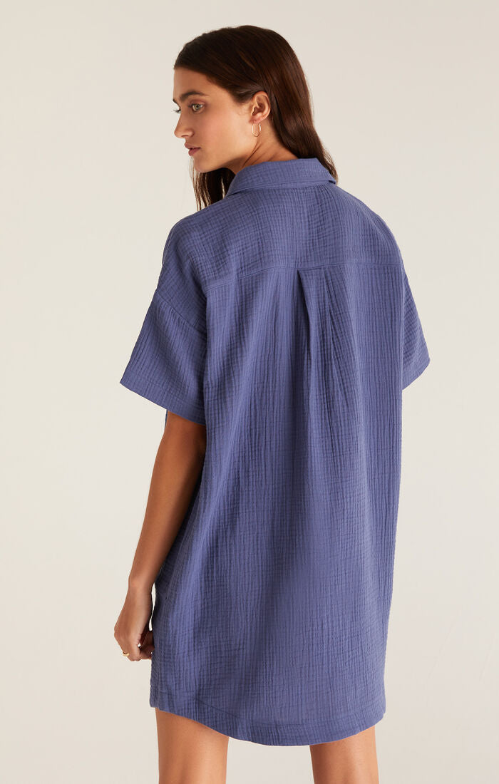 Cyrus Gauze Dress Dusty Navy