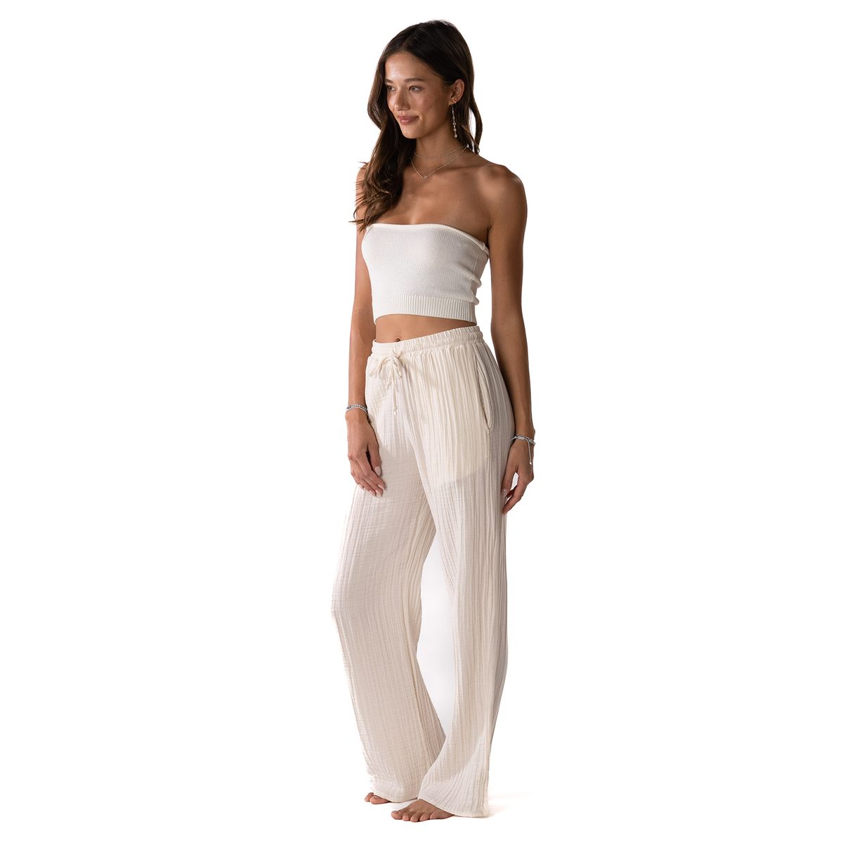 Cream Cabana Pants: L
