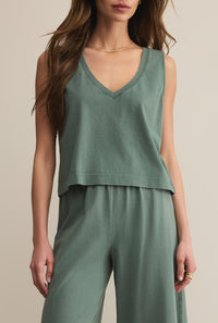 Sloane V Neck Top Hunter Green