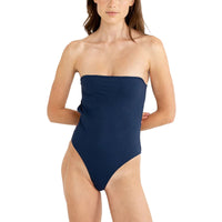 Lily Rib Strapless One Piece Ink