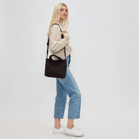 Sky's the Limit Small Woven Tote Chocolate