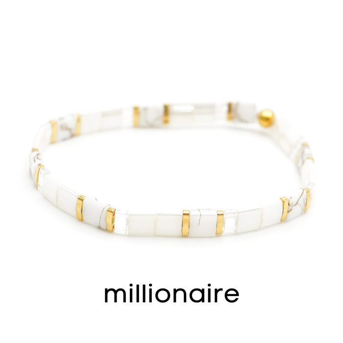 VANILLA BLUSH - Tila Bead Bracelets: 6.50 inches - M / Millionaire