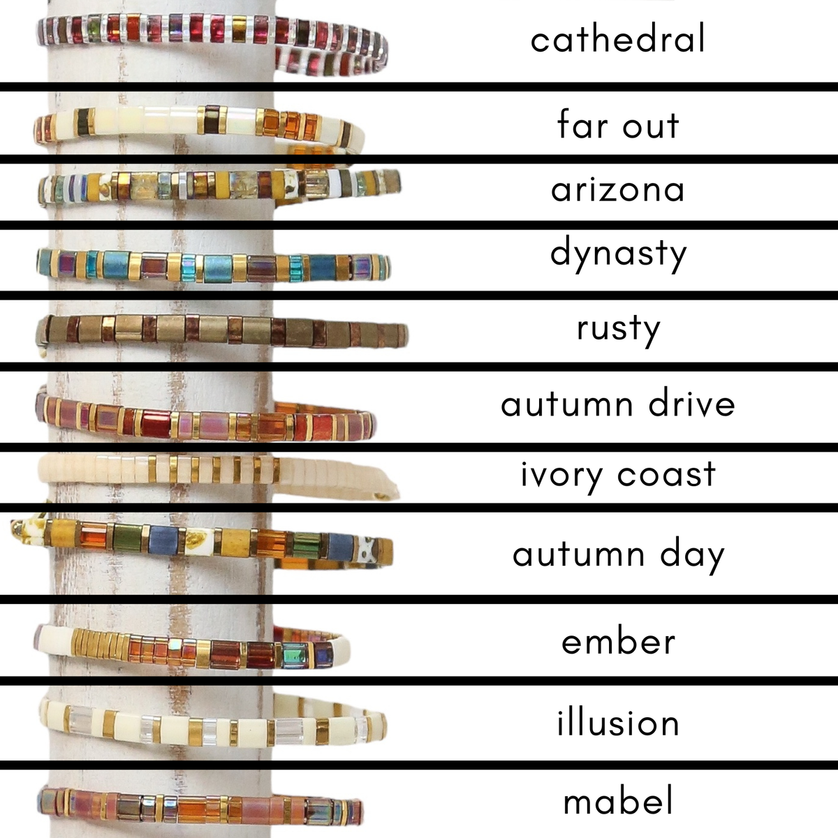 PAINTED MESA - Tila Bead Bracelets: 6.25 inches - S / Cathedral