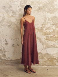 Lucid Flow Maxi Dress Burgundy