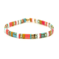 Quality Tila Bead Stretch Beaded Bracelet (5.75-8.50 inches): 6.50 Inches - M