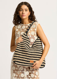 Raffia Stripe Tote Bag