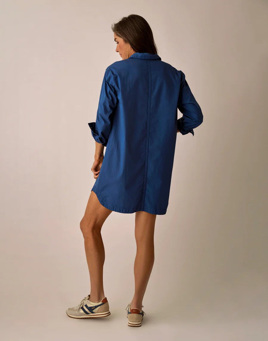 Jules Poplin Dress Vintage Blue