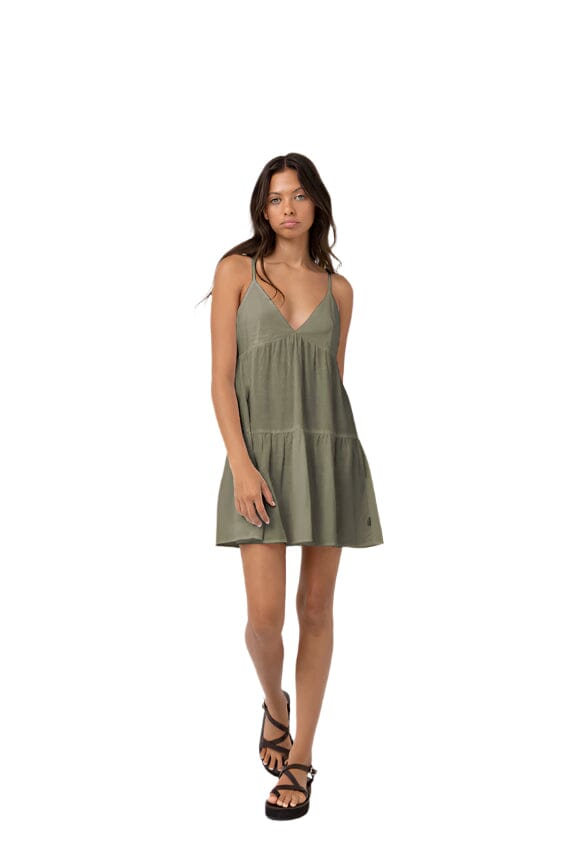 Classic Tiered Mini Dress Olive