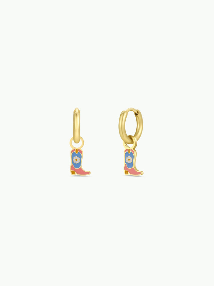 Boot Enamel Charm Hoop