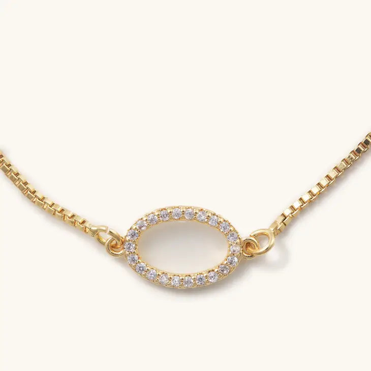 Crystal Oval Gold Slider