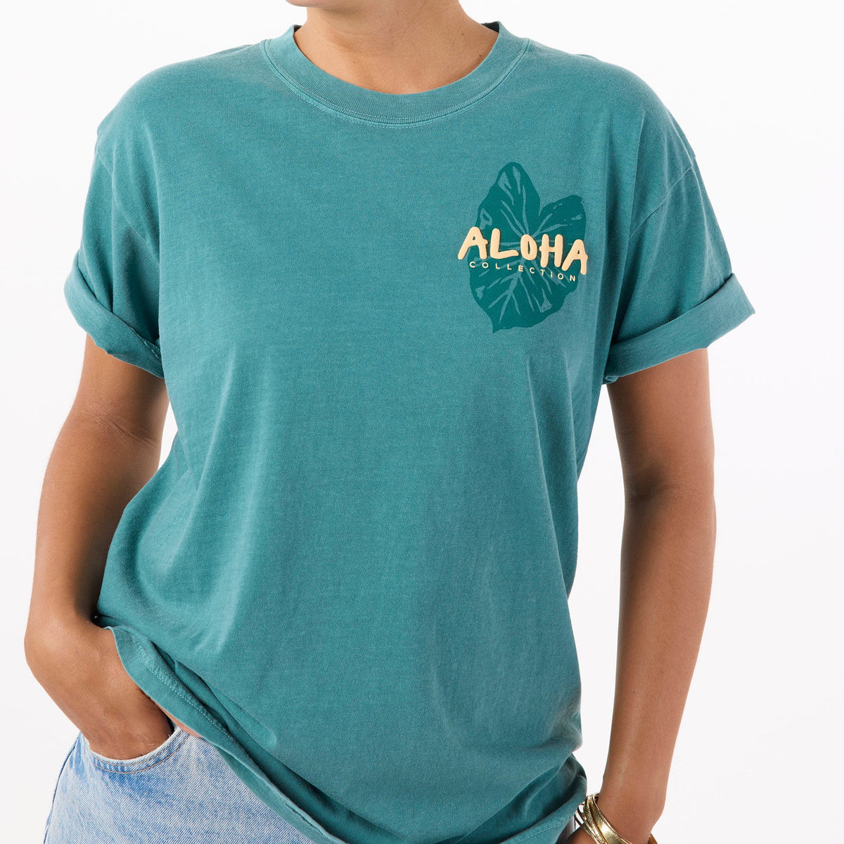 Aloha Kalo Tee Tropical Emerald