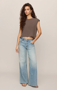 Flex Cropped Muscle Tee Pebble Coast