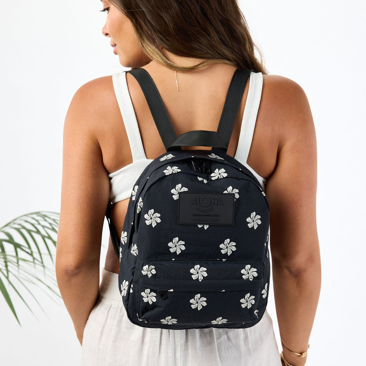 Tiare Dots Mini Backpack Sandstone on Black