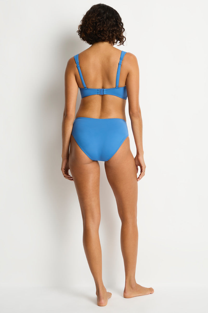 Essentials Mid Bikini Bottom Denim Blue