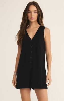 Solace Textured Slub Romper Black