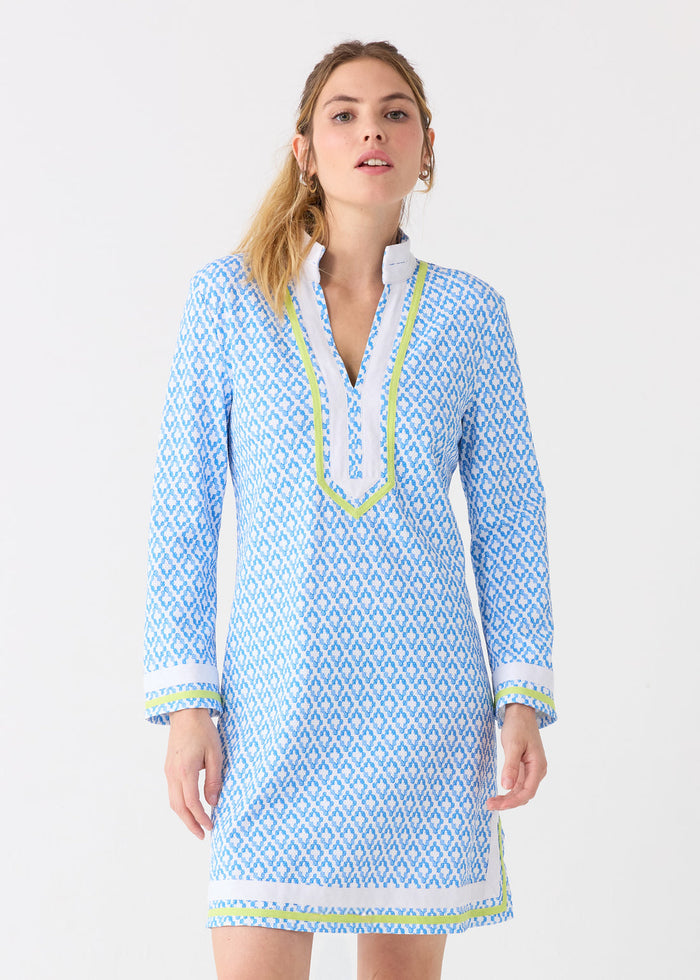 Pique Long Sleeve Tunic Dress Seaside