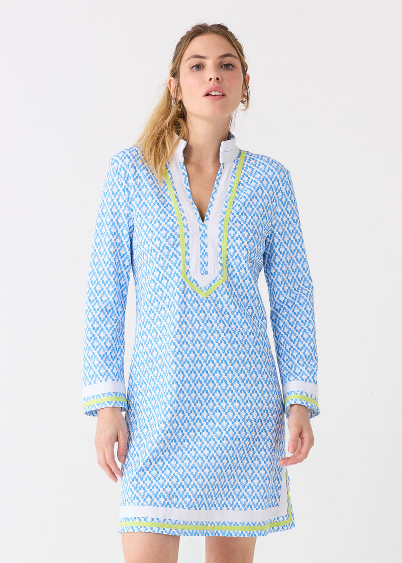 Pique Long Sleeve Tunic Dress Seaside