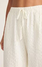 Romi Knit Eyelet Pant White
