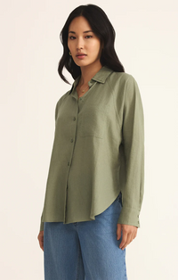 Perfect Linen Top Avocado