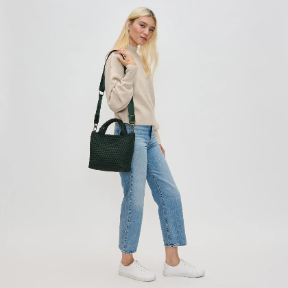 Sky's the Limit Small Woven Tote Olive