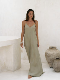 Lucid Flow Maxi Dress Khaki Green