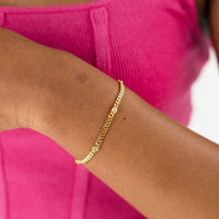 18K Gold Dainty Cz Bracelet