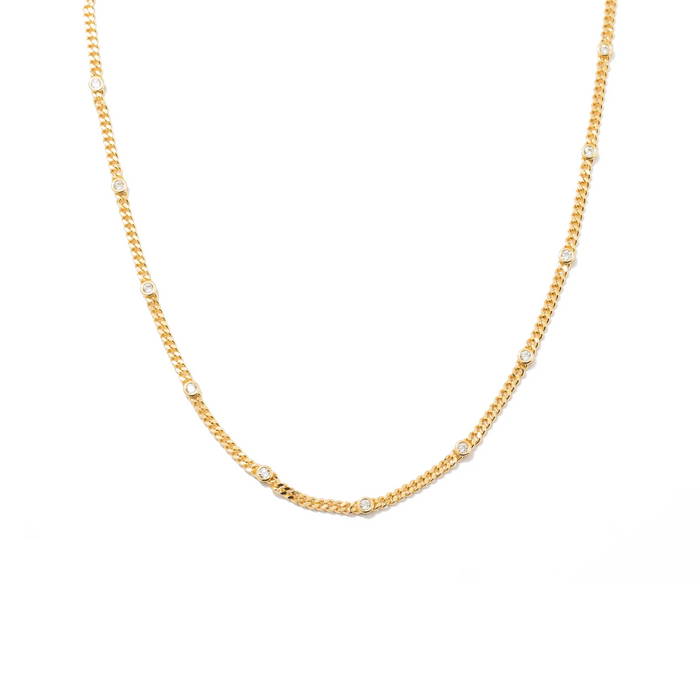 18K Gold Dainty Cz Choker