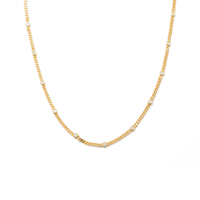 18K Gold Dainty Cz Choker