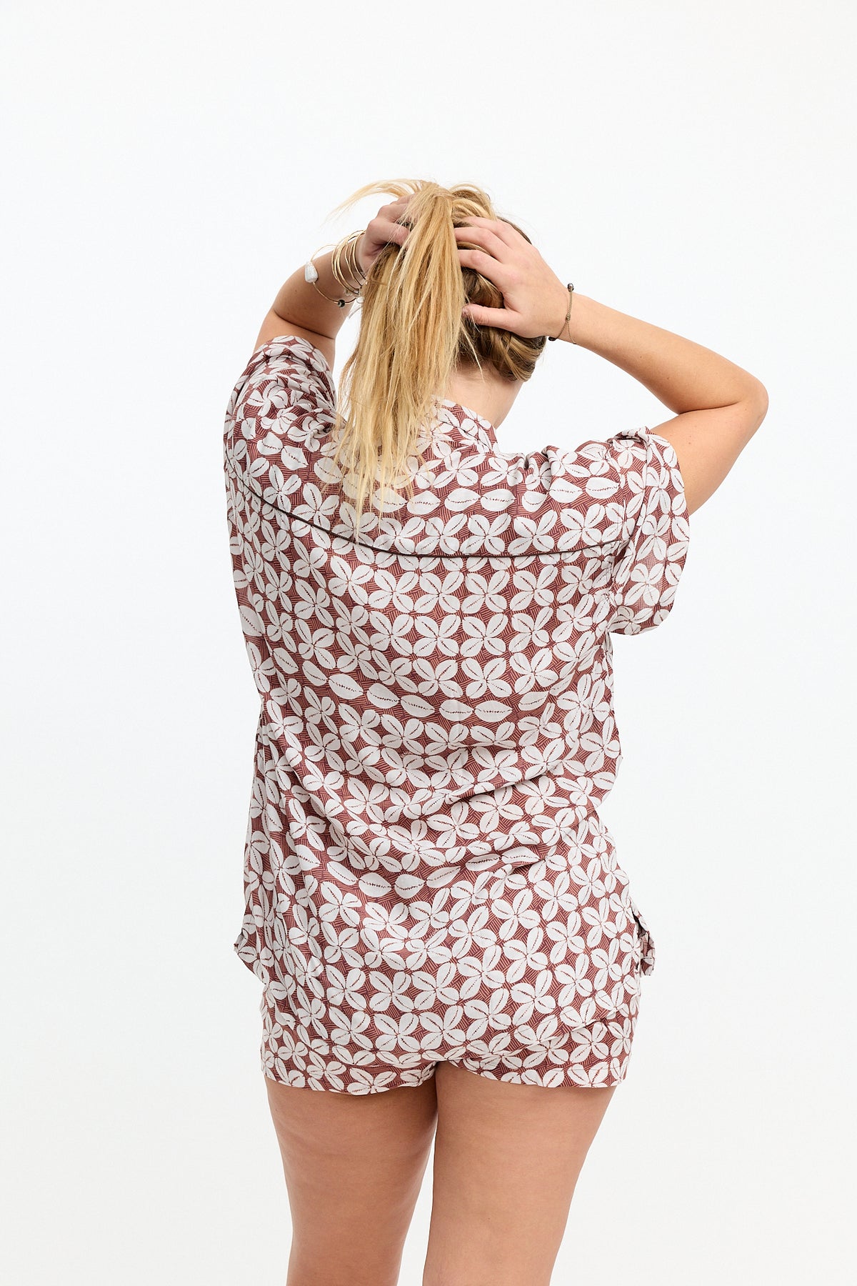 Aloha Shirt Dress Cowrie Basket