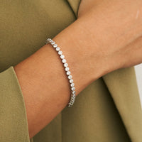 Demi Fine Silver Diamond Tennis Bracelet