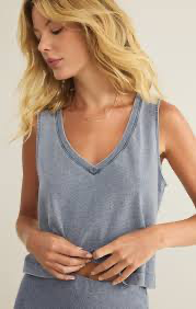 Sloane V Neck Top Medium Indigo