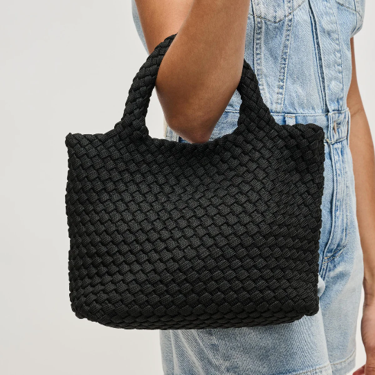Sky's the Limit Small Laced Up Eco Tote Black