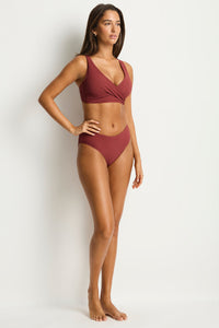 Spinnaker Mid Bikini Bottom Terracotta