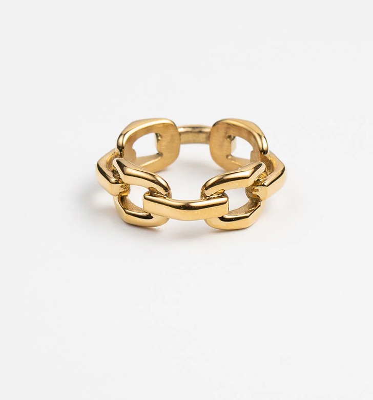 Waterproof Gold Big Chain Ring