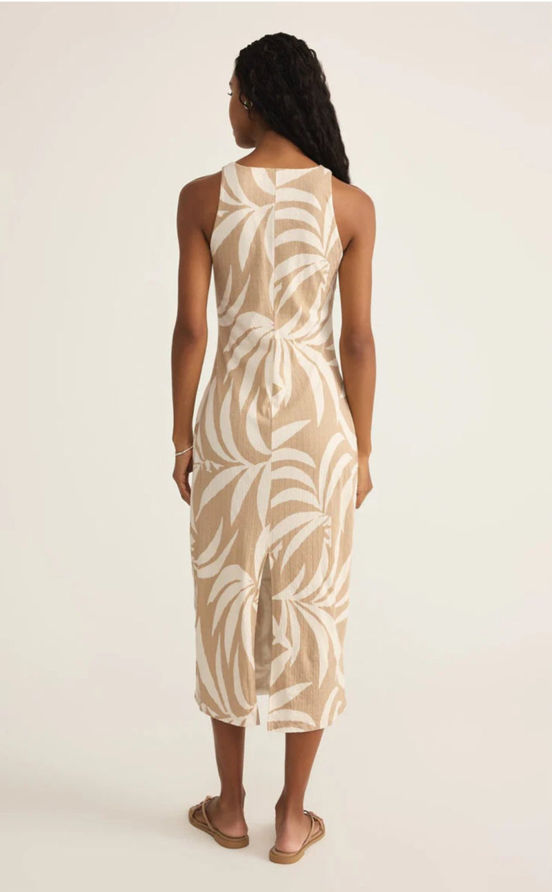 Adison Palm Midi Dress