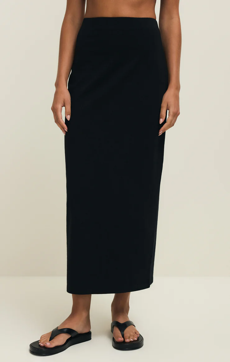 Gail Jersey Midi Skirt True Black