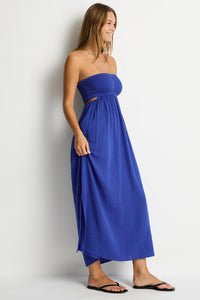 Sunset Cutaway Bandeau Dress Amalfi Blue