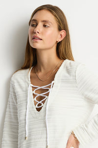 Horizon Lace Up Dress White