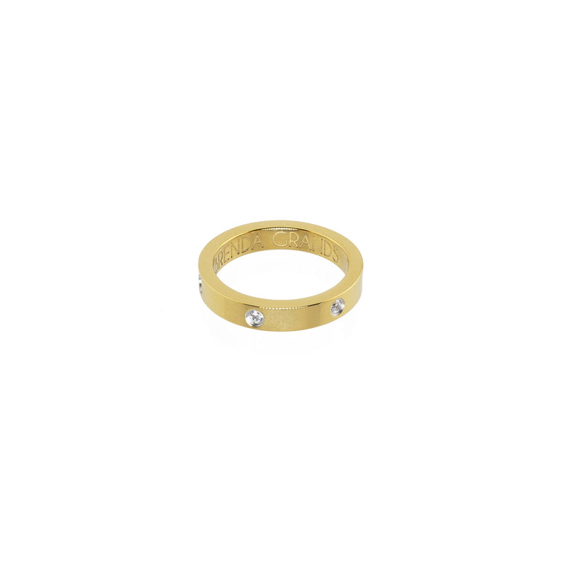 Waterproof Gold Diamond Ring Band
