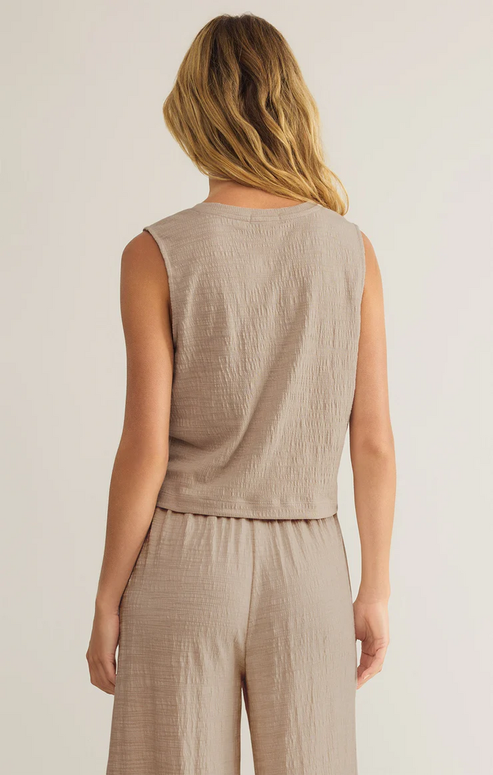 Sloane Textured Slub Top Parchment