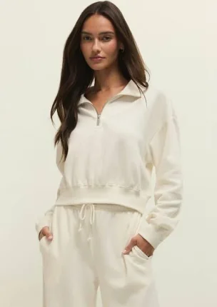 Downtown Half Zip Sweatshirt Cloud