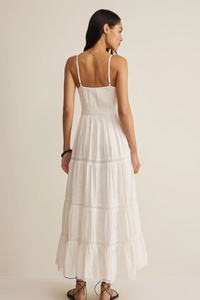 Behati Eyelet Midi Dress White