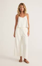 Sylvia Knit Eyelet Tank White